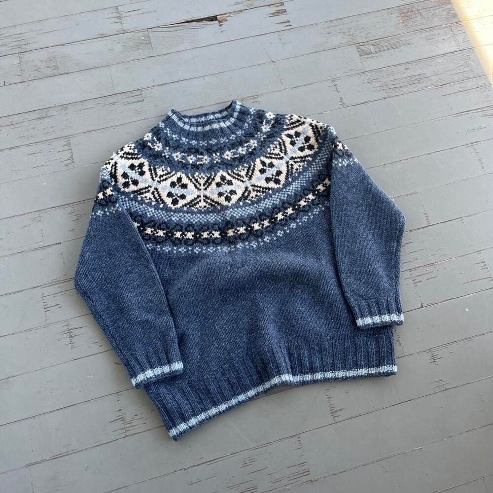 Vintage Eddie Bauer Old Money Y2K Winter Wool Sweater
